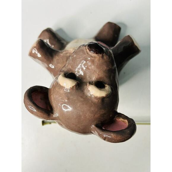 Vintage 6” Tall Brown Bear Figurine Hand Painted Signed 1981 Door Stopper Heavy - Picture 6 of 11